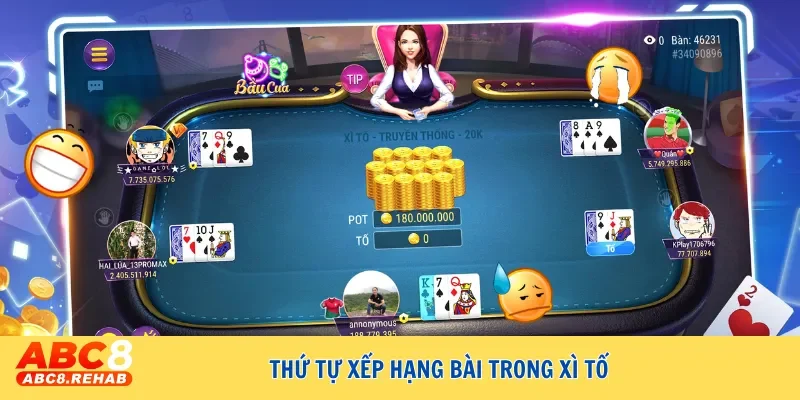 Thứ tự xếp hạng bài trong xì tố